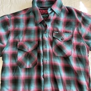 DIXXON Men's Plaid Shirt - Black and Pink